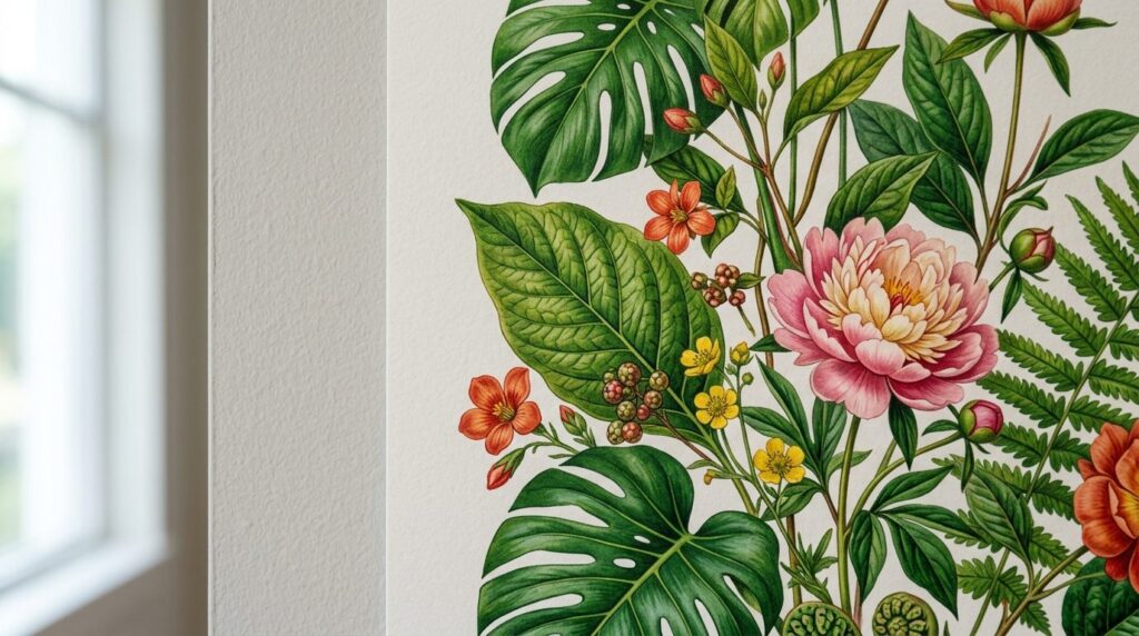 Close-up detail shot of a premium nature poster print featur