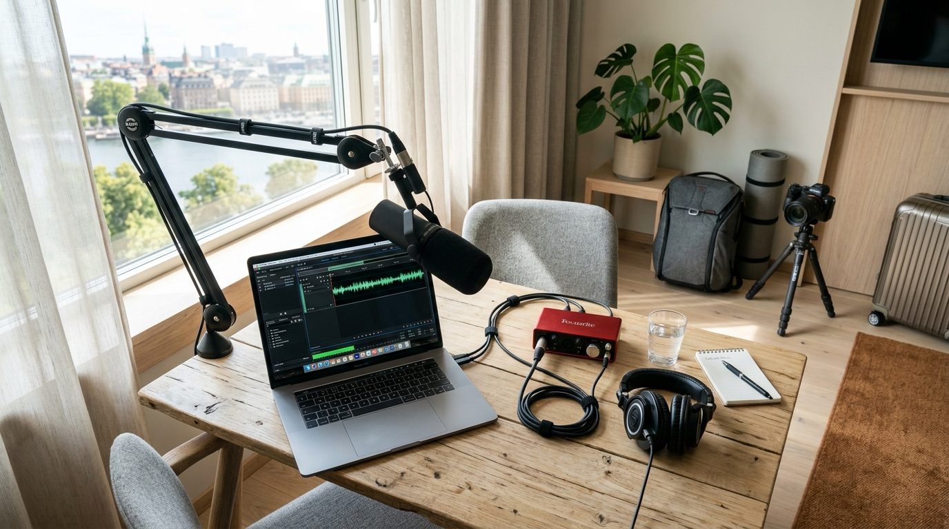 Sådan får du professionel lyd på rejsen uden et rigtigt studie